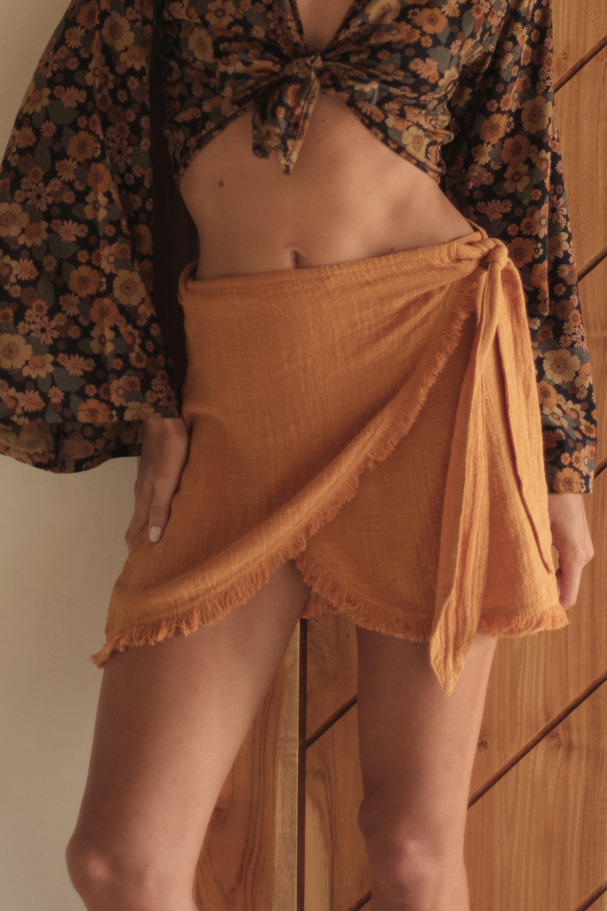 Fray Wrap Skirt - Skirt - LOST IN PARADISE