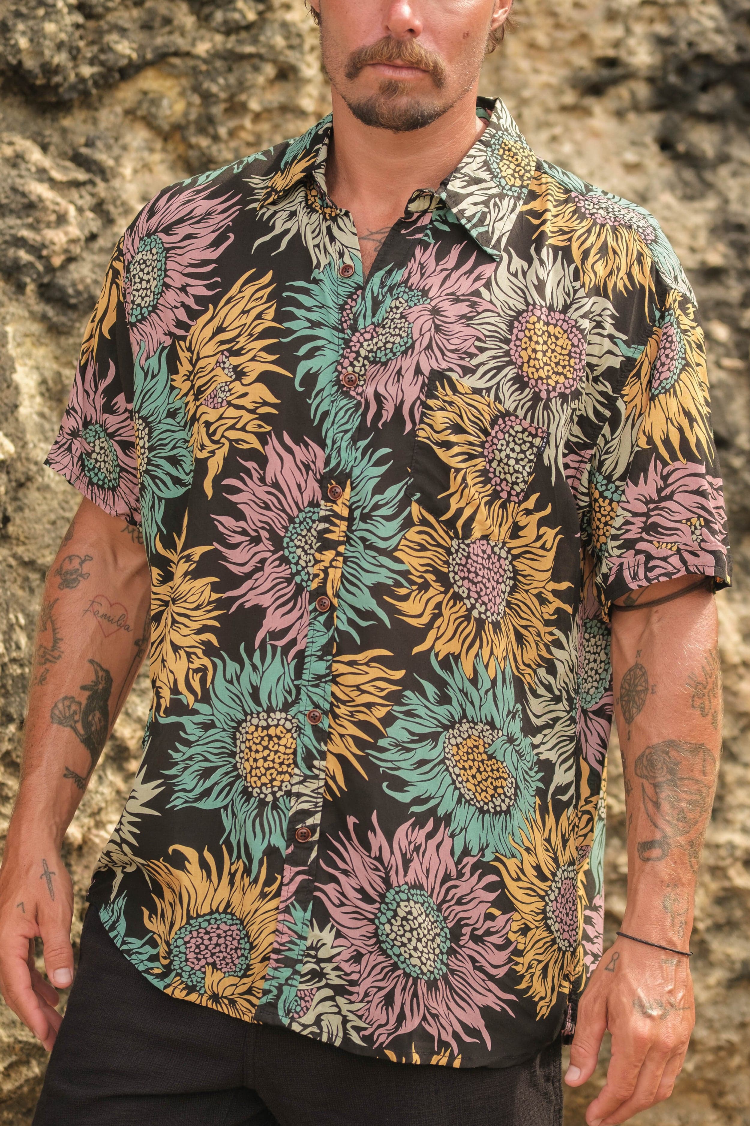 Multi Flower Shirt - Man Shirt - LOST IN PARADISE