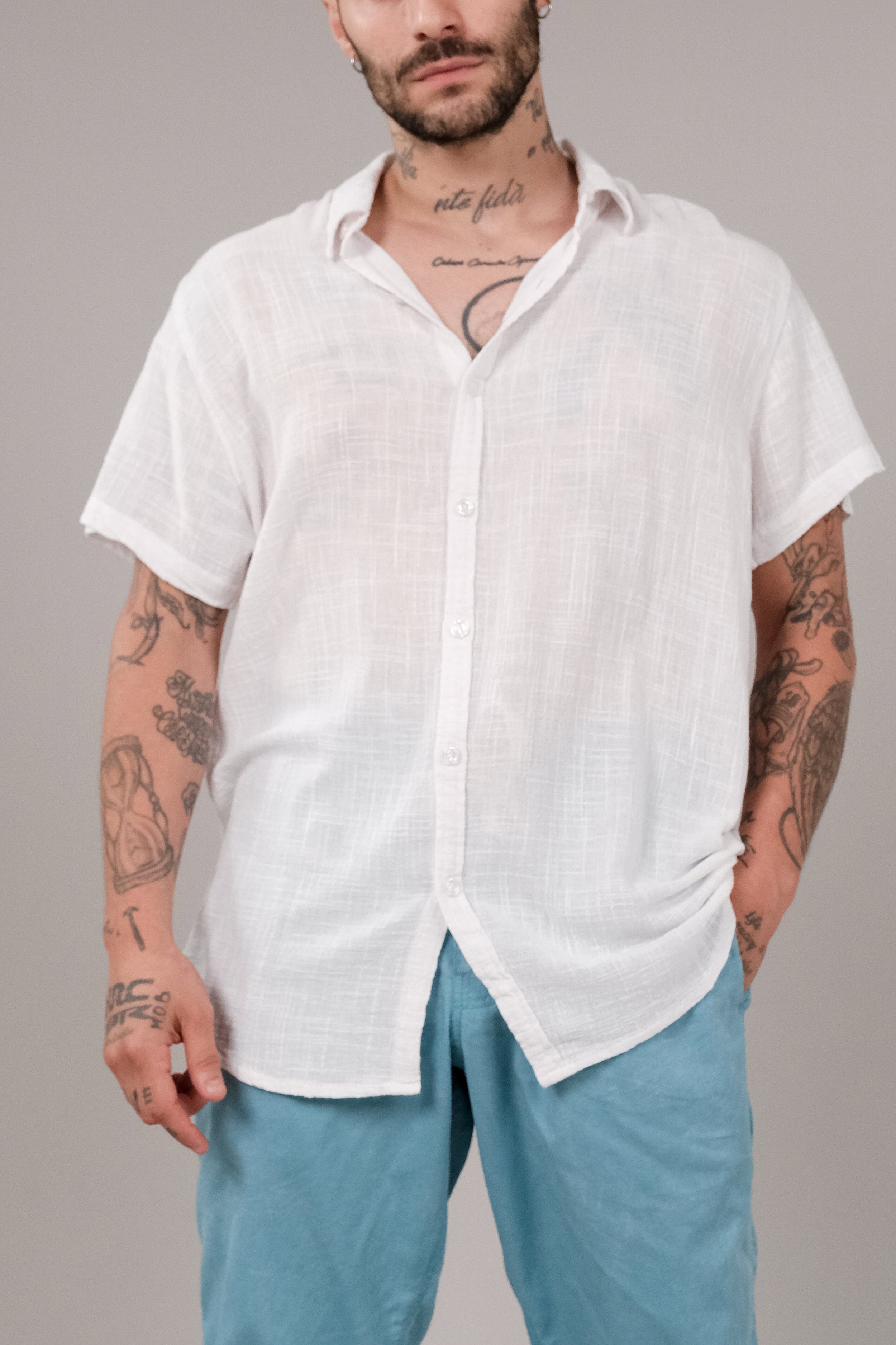 【pepsiman】BLEACHED CORD CABANA SHIRT Hammies Gingham Cabana Shirt (Red)
