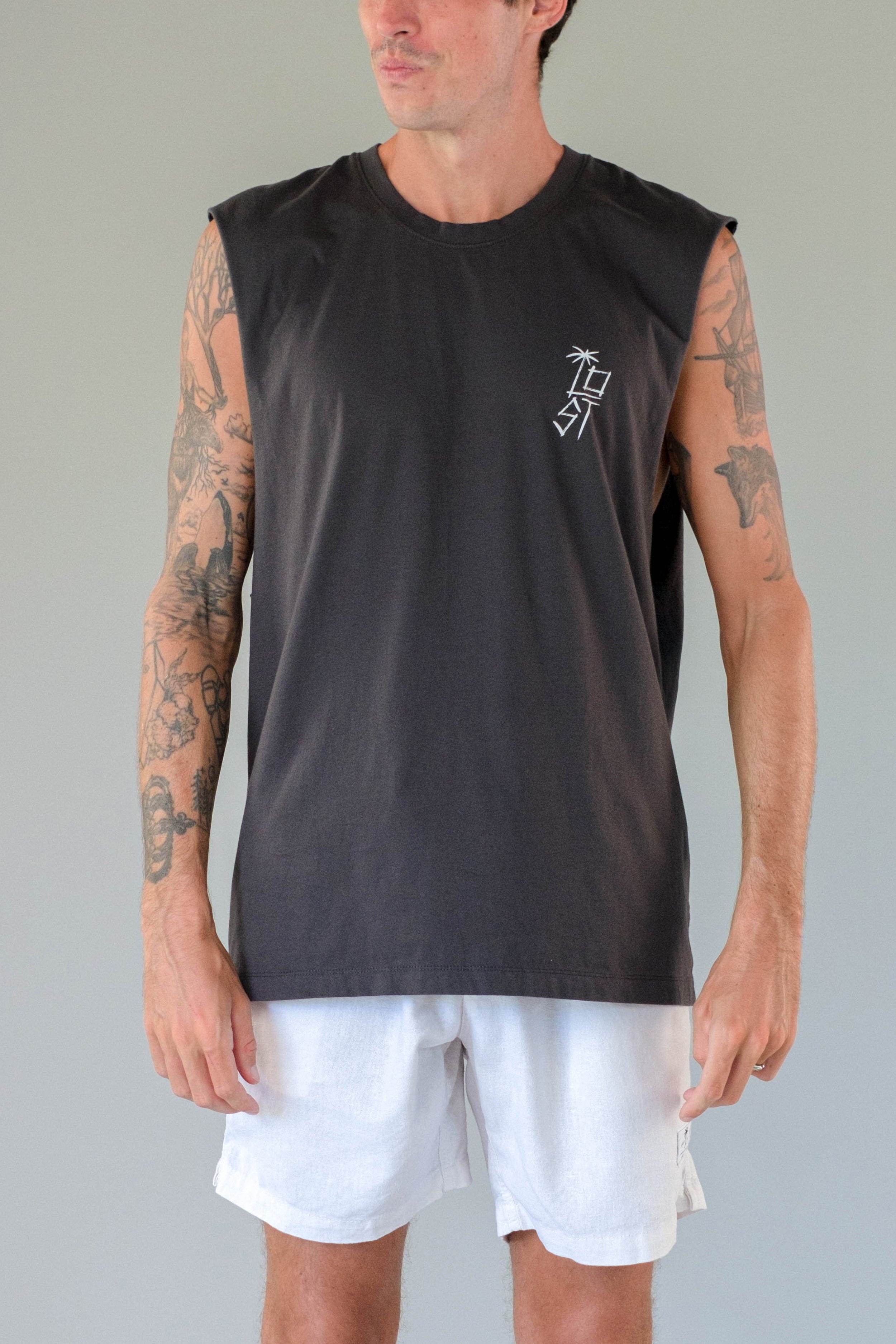 Sm Line Brush Lost - Man Singlet - LOST IN PARADISE
