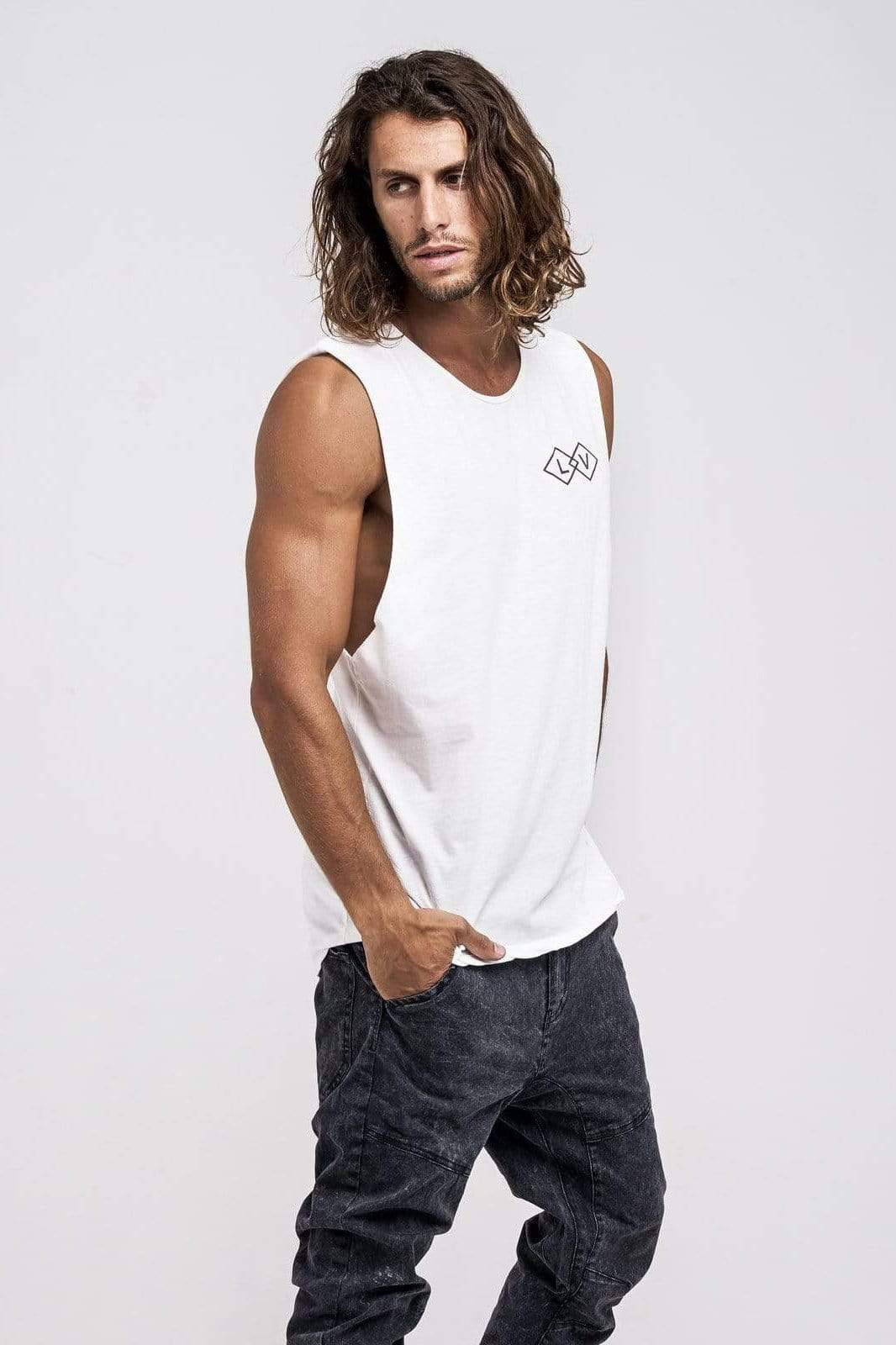 Lvm Lv Stripe - Mens Muscle Tank - VERITAS & LIBERTE