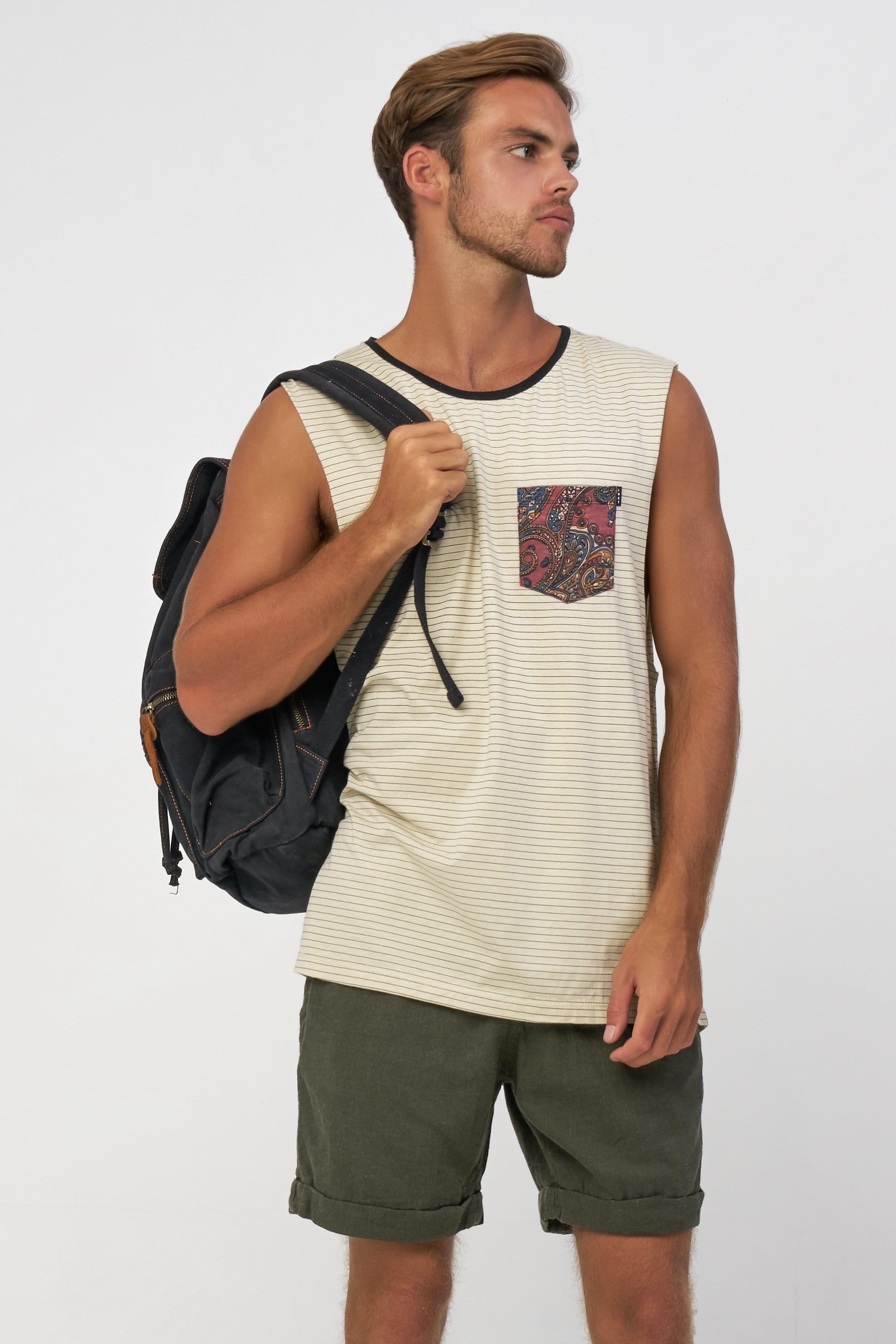 Paisley Pocket Muscle - Mens Muscle Tank - LOST IN PARADISE